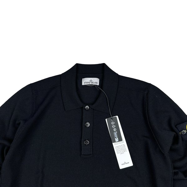 Stone Island 2024 Black Lana Wool Knit Jumper - Small