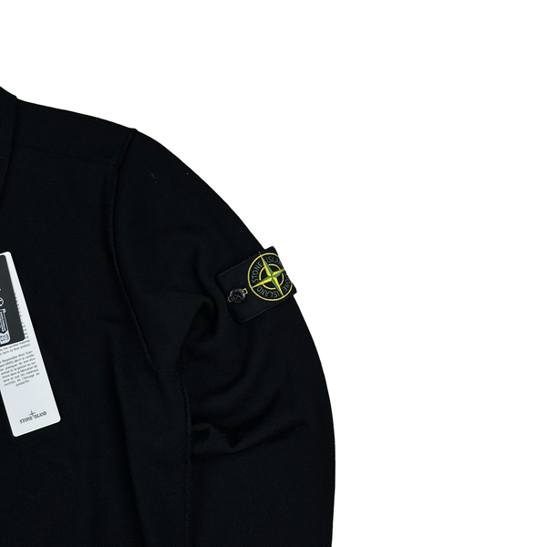 Stone Island 2024 Black Lana Wool Knit Jumper - Small