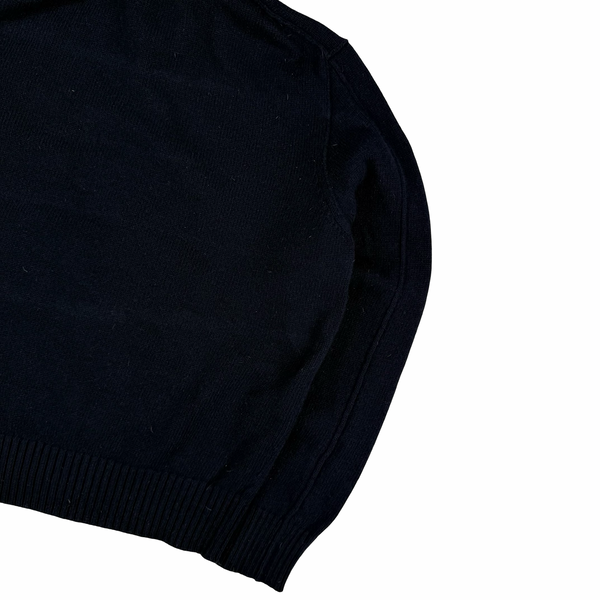Stone Island 2011 Navy Wool Blend Full Zip Hooded Jumper - Large