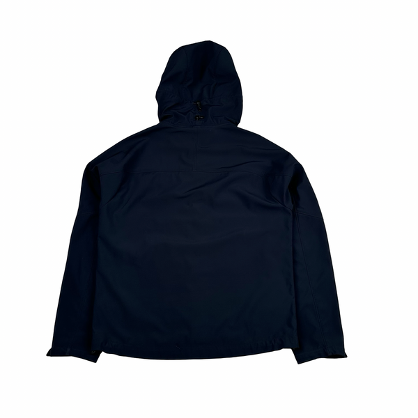 CP Company Navy Blue Soft Shell R Goggle Hooded Zipped Jacket - Medium (48)