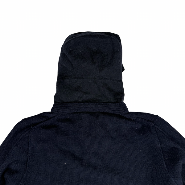 Stone Island 2011 Navy Wool Blend Full Zip Hooded Jumper - Large
