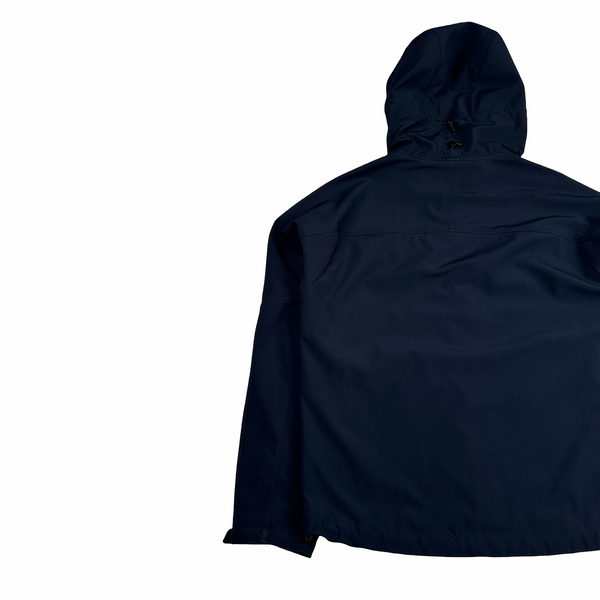 CP Company Navy Blue Soft Shell R Goggle Hooded Zipped Jacket - Medium (48)