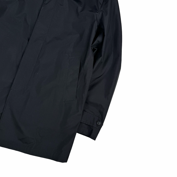 Ten C 3L Black Long Car Coat Buttoned Nylon Jacket - XXL