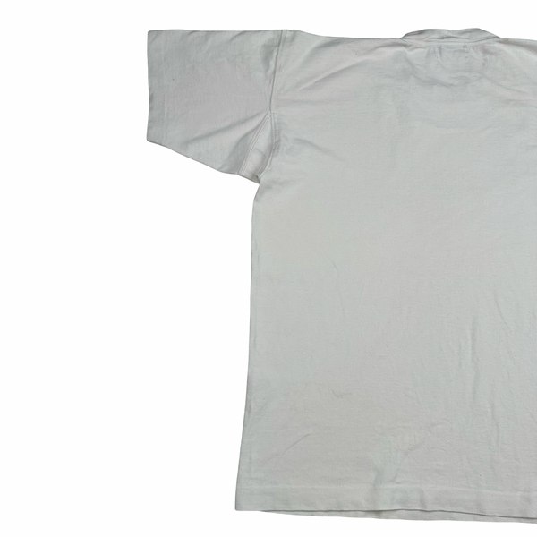 Stone Island 90's White Marina Cotton Spellout Vintage T Shirt - Large