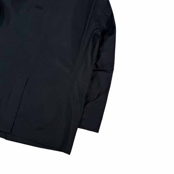 Ten C 3L Black Long Car Coat Buttoned Nylon Jacket - XXL