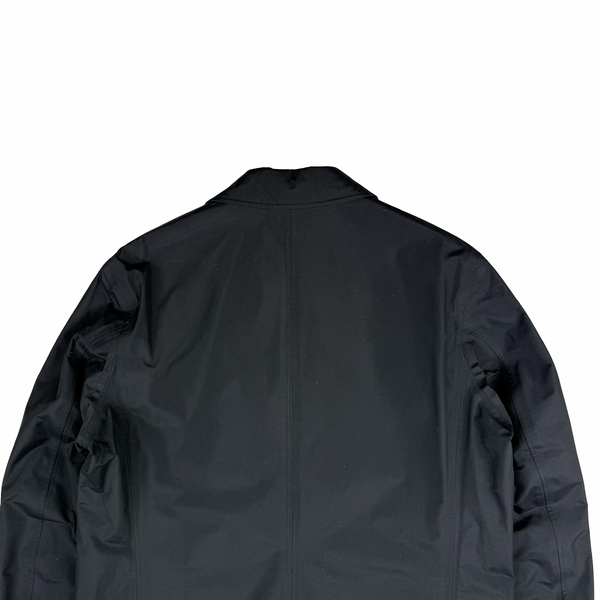 Ten C 3L Black Long Car Coat Buttoned Nylon Jacket - XXL