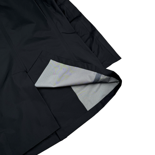 Ten C 3L Black Long Car Coat Buttoned Nylon Jacket - XXL