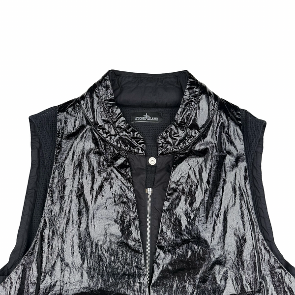 Stone Island 2022 Black Shadow Project Glass Linen Utility Vest - Large