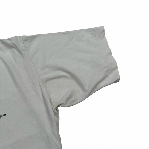 Stone Island 1997 White Cotton Spellout Vintage Polo Shirt - Medium