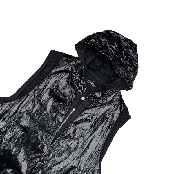 Stone Island 2022 Black Shadow Project Glass Linen Utility Vest - Large