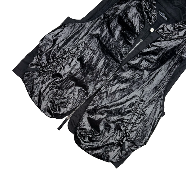 Stone Island 2022 Black Shadow Project Glass Linen Utility Vest - Large