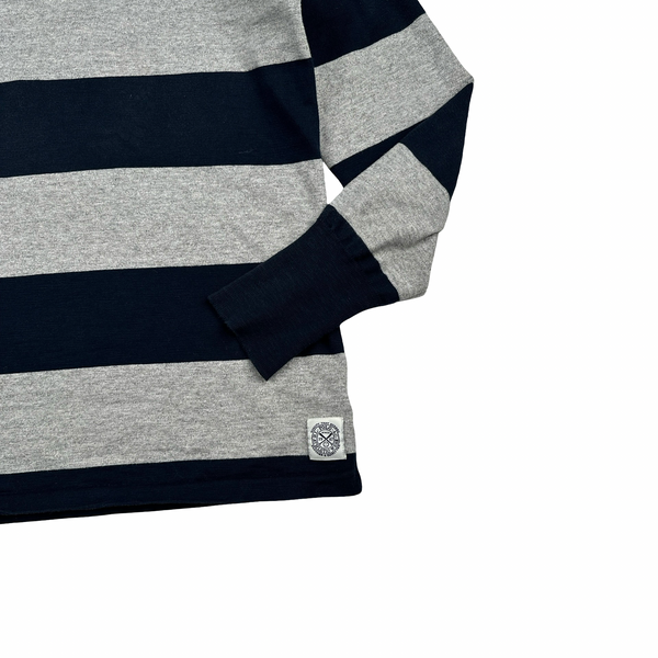 Ralph Lauren x NY Yankee Navy Stripped Long Sleeve Polo Shirt - Small