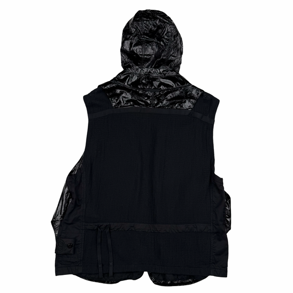 Stone Island 2022 Black Shadow Project Glass Linen Utility Vest - Large