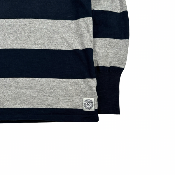 Ralph Lauren x NY Yankee Navy Stripped Long Sleeve Polo Shirt - Small