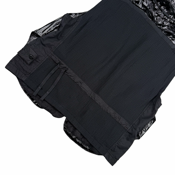 Stone Island 2022 Black Shadow Project Glass Linen Utility Vest - Large