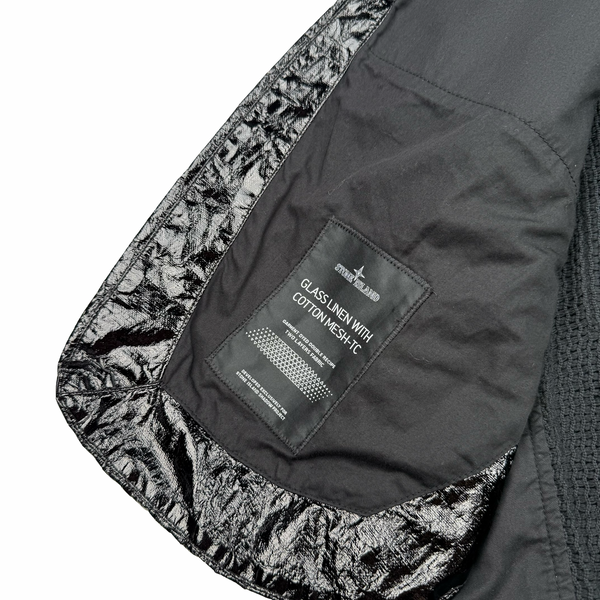 Stone Island 2022 Black Shadow Project Glass Linen Utility Vest - Large