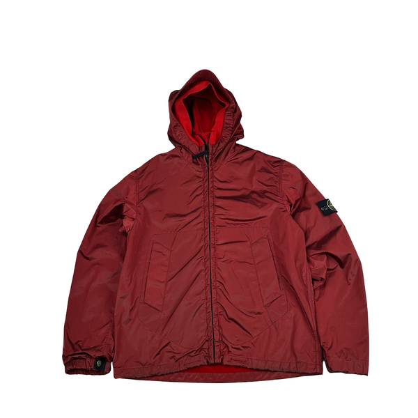 Stone Island 2007 Red Nylon Metal Hooded Jacket - Large