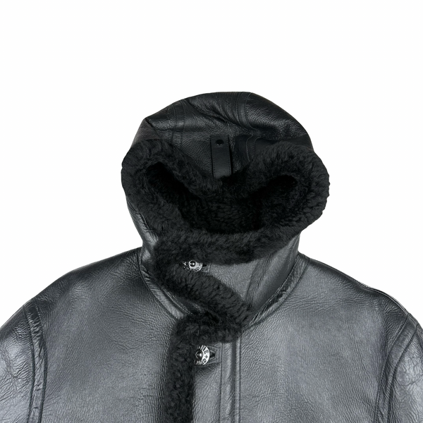 Stone Island X Supreme Hand Painted Hooded Shearling Jacket - Small