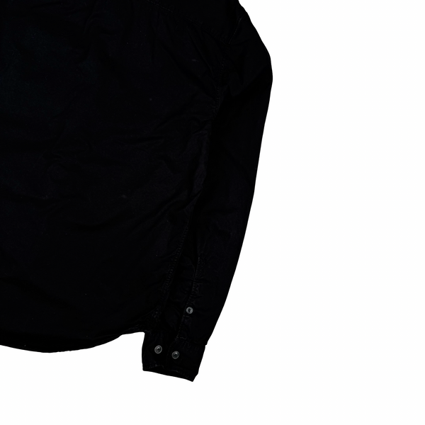 CP Company Black Cotton Lens View Zipped Overshirt - Small