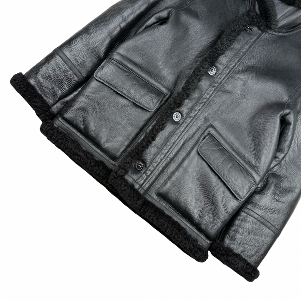 Stone Island X Supreme Hand Painted Hooded Shearling Jacket - Small