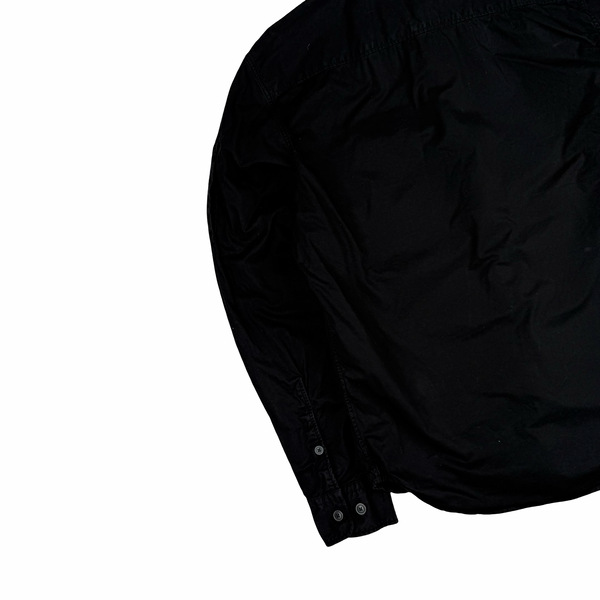 CP Company Black Cotton Lens View Zipped Overshirt - Small