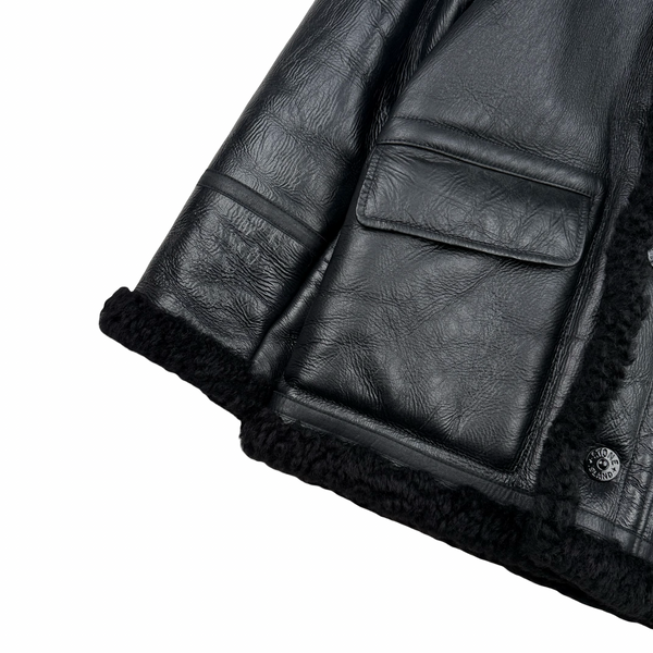 Stone Island X Supreme Hand Painted Hooded Shearling Jacket - Small