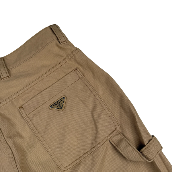 Prada Tan Cotton Relaxed Fit Cargo Trousers - Large (50) 34"