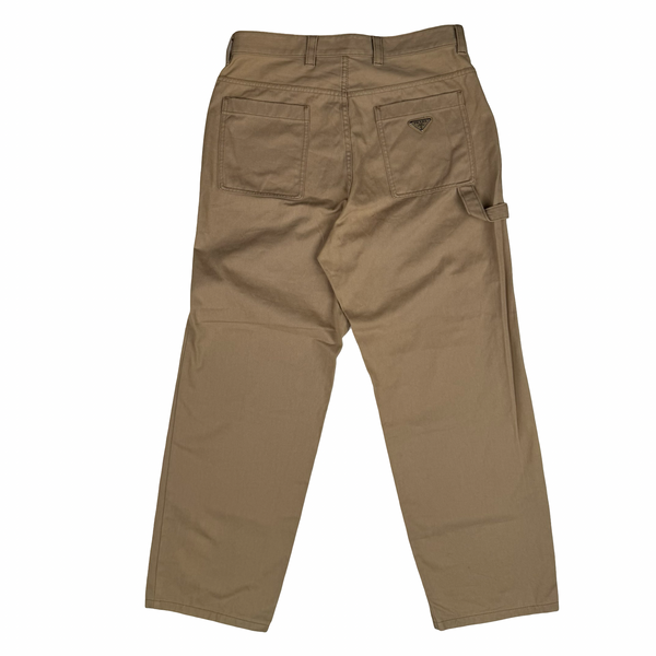 Prada Tan Cotton Relaxed Fit Cargo Trousers - Large (50) 34"