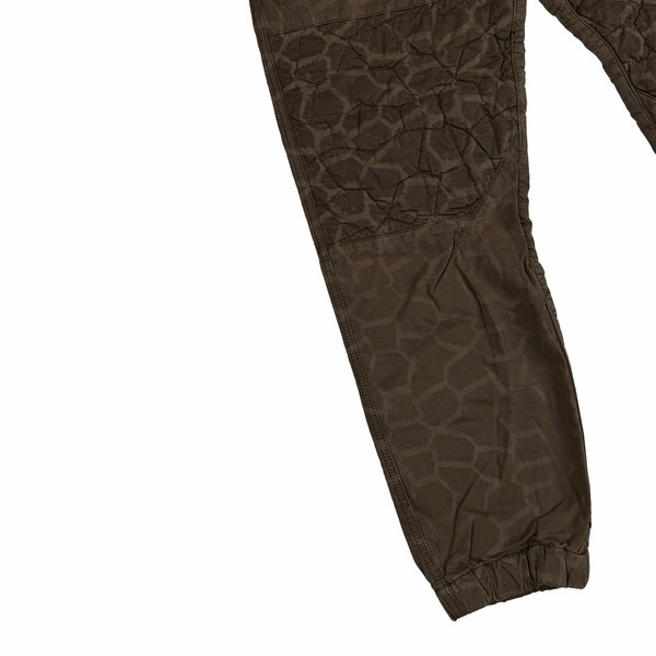 Stone Island 2014 Rare Brown Geometric RE-T Lined Cargo Trousers  - 32"