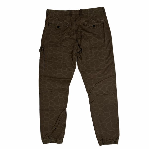 Stone Island 2014 Rare Brown Geometric RE-T Lined Cargo Trousers  - 32"