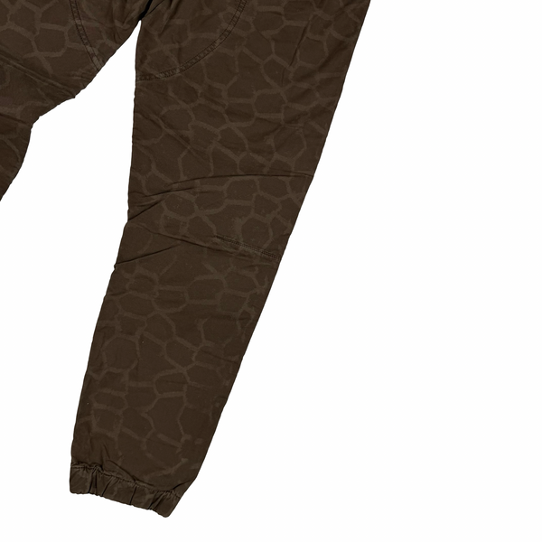 Stone Island 2014 Rare Brown Geometric RE-T Lined Cargo Trousers  - 32"