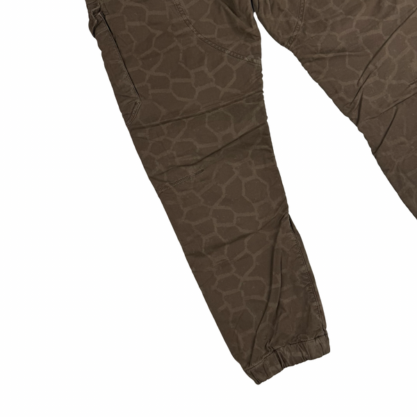 Stone Island 2014 Rare Brown Geometric RE-T Lined Cargo Trousers  - 32"