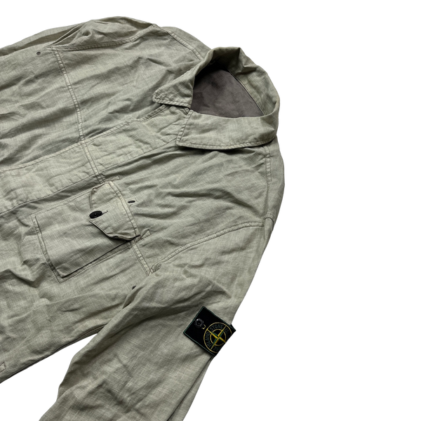 Stone Island 1998 Vintage Lino Flax Reversible Jacket - XXL