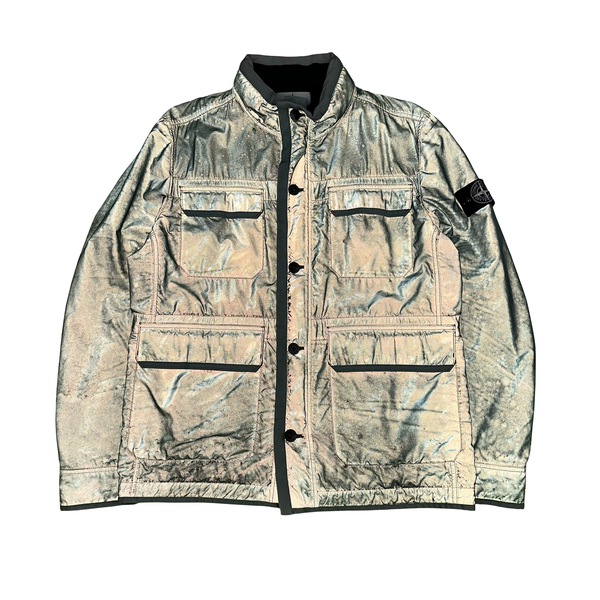 Stone Island 2012 Green Liquid Reflective Field Jacket - XL