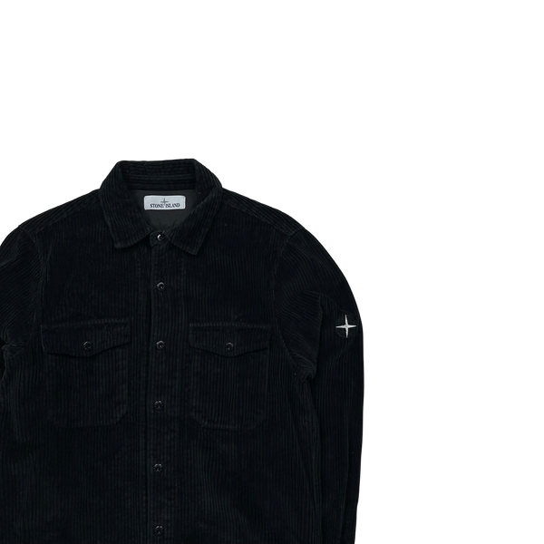 Stone Island AW2021 Black Corduroy Overshirt - Small