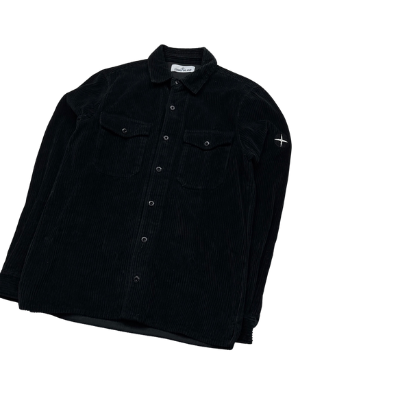 Stone Island AW2021 Black Corduroy Overshirt - Small