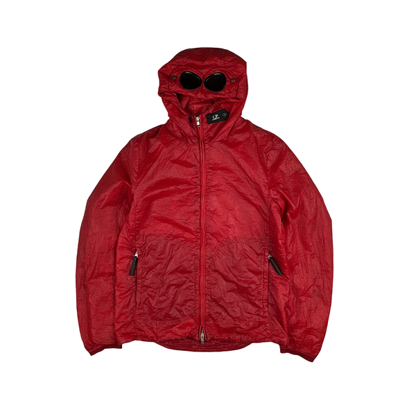 CP Company Red Padded Zip Up Goggle Jacket - Large