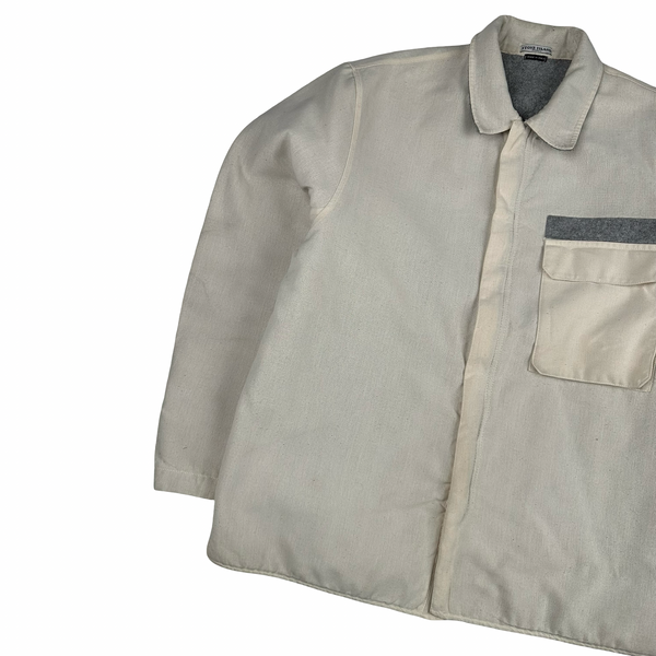 Stone Island 2003 Cream Heavyweight Lined Cotton Chore Jacket - XL