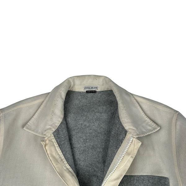 Stone Island 2003 Cream Heavyweight Lined Cotton Chore Jacket - XL
