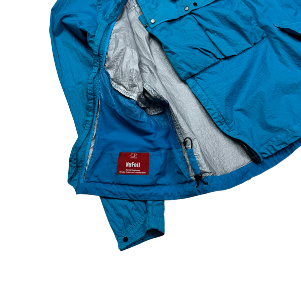 CP Company Blue Nyfoil Goggle Jacket - Medium