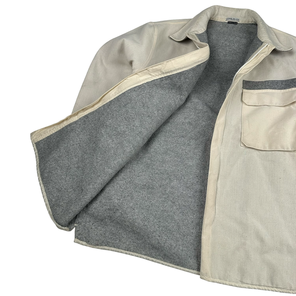Stone Island 2003 Cream Heavyweight Lined Cotton Chore Jacket - XL