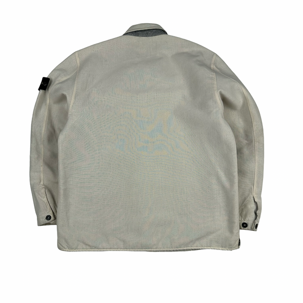 Stone Island 2003 Cream Heavyweight Lined Cotton Chore Jacket - XL