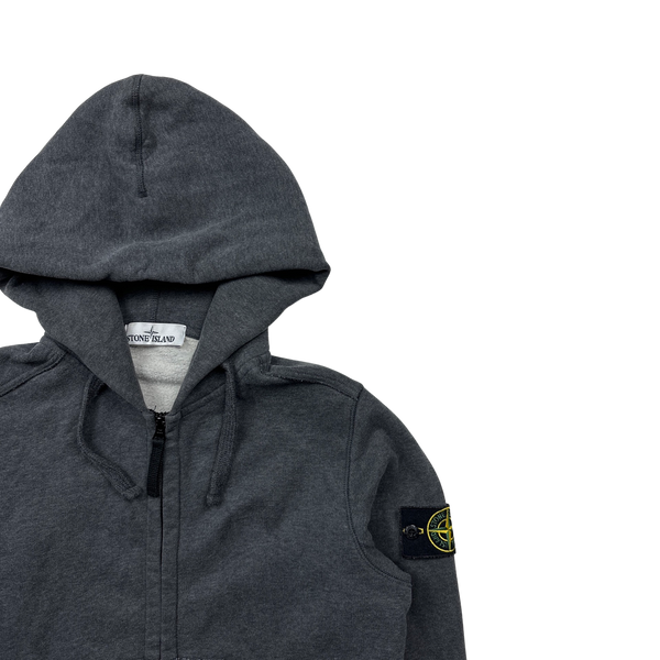 Stone Island 2018 Dark Grey Zipped Cotton Hoodie - Small