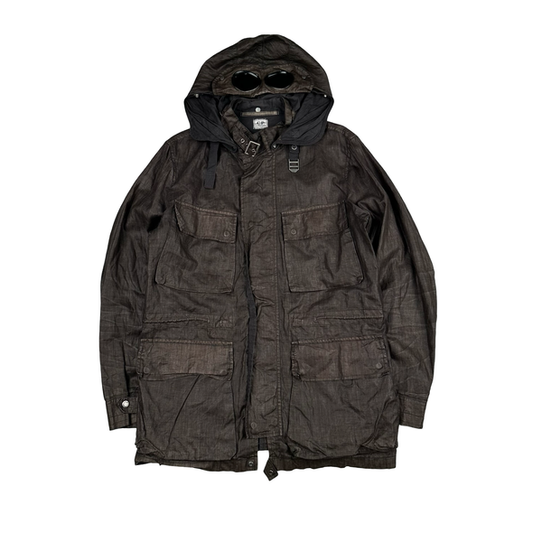 CP Company 2004 Vintage Lino Flax Goggle Jacket - Medium