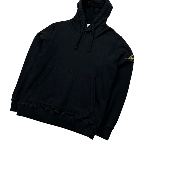 Stone Island 2020 Black Cotton Pullover Hoodie - XL