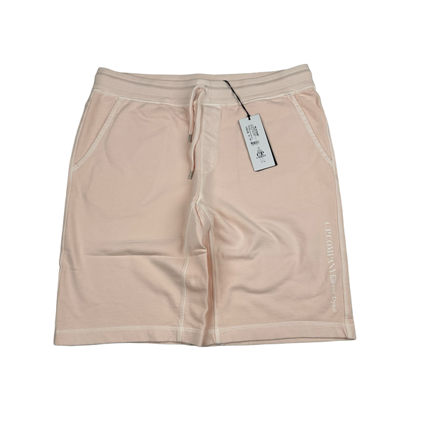 CP Company Peach Pink Cotton Spellout Resist Dyed Shorts - XXL - XL - Small