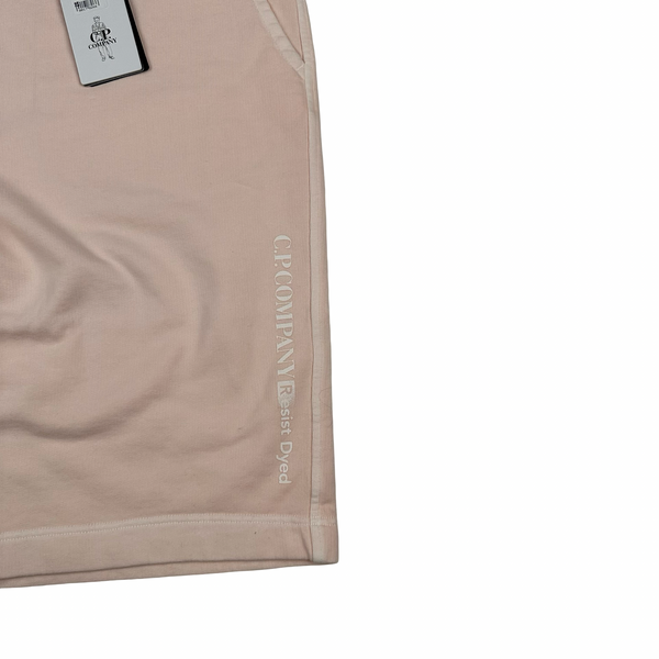 CP Company Peach Pink Cotton Spellout Resist Dyed Shorts - XXL - XL - Small