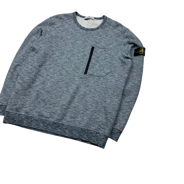 Stone Island 2018 Blue Marl Sweatshirt - XL