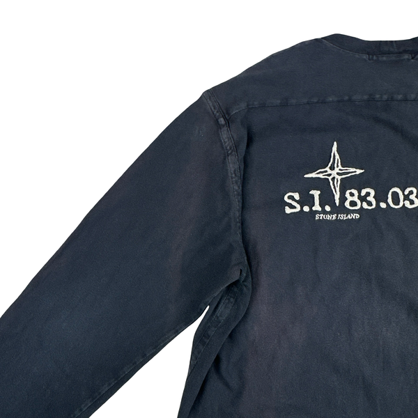 Stone Island Vintage 2003 Long Sleeve Cotton Spell Out T Shirt - Large