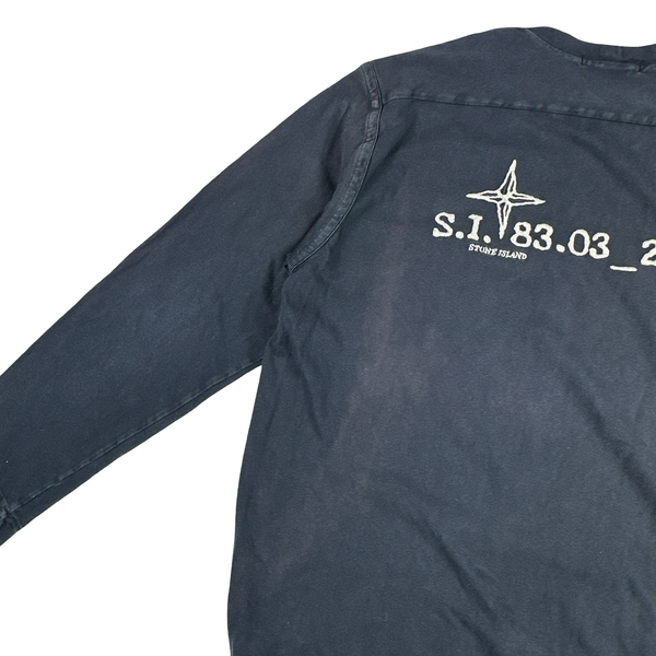 Stone Island Vintage 2003 Long Sleeve Cotton Spell Out T Shirt - Large